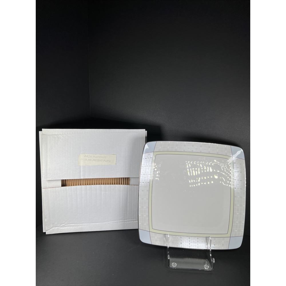 Noritake 7995 Aria‎ Platinum Square Dinner Plate New NIB
